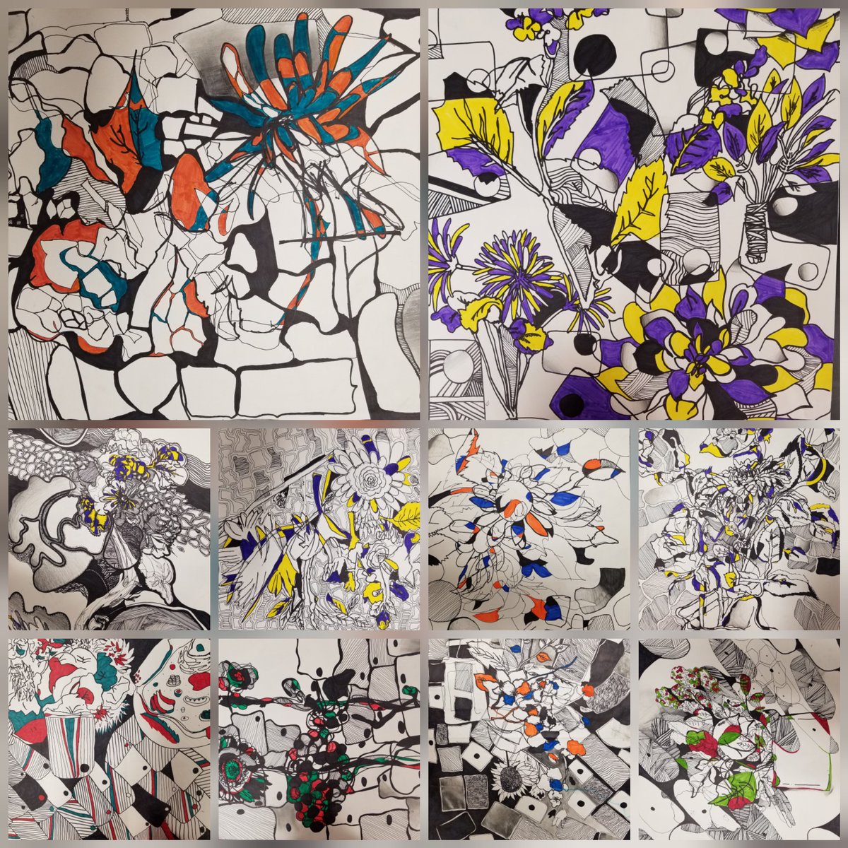 mrsdean_art's tweet photo. A small sample from 30 + works from Level 1 Art students #introtoart will be on display @kennesawstate this coming Spring! In the mean time, look for a digital showcase coming soon near the front entrance of North Springs! @hansonmscott @happyartista @NSHSGreenArt #fultonartstong https://t.co/u8FwGrbGa0