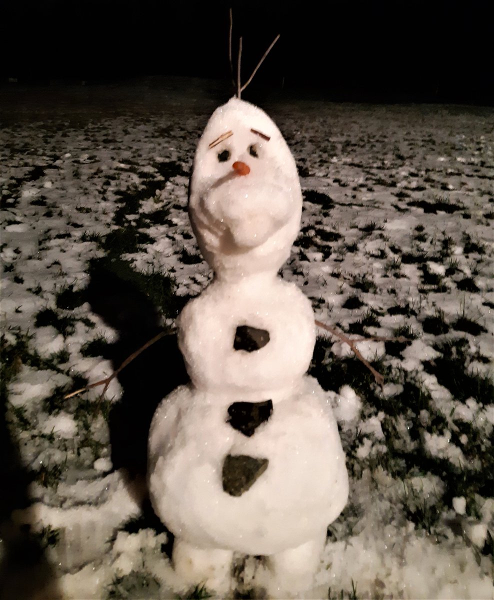 StephanieAgSafe's tweet photo. Anyone else's kids getting creative with this snow!?! ... I guess Sydney was channeling her inner Elsa .... #AgSafeBC #farmsafety #Frozen #Olaf https://t.co/C8kfOefXwB