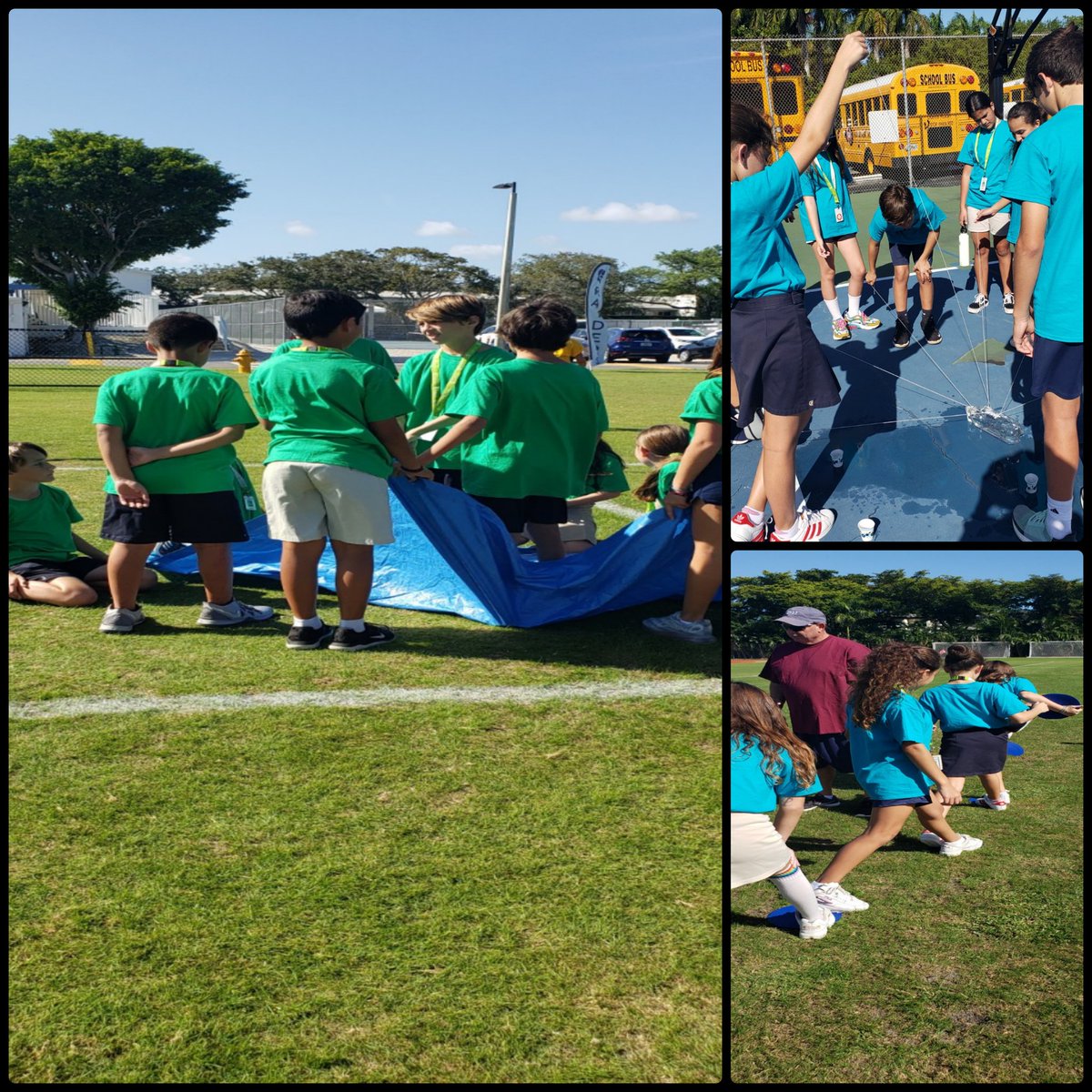 Team building and communication skills being utilized at Field Day #gslearning