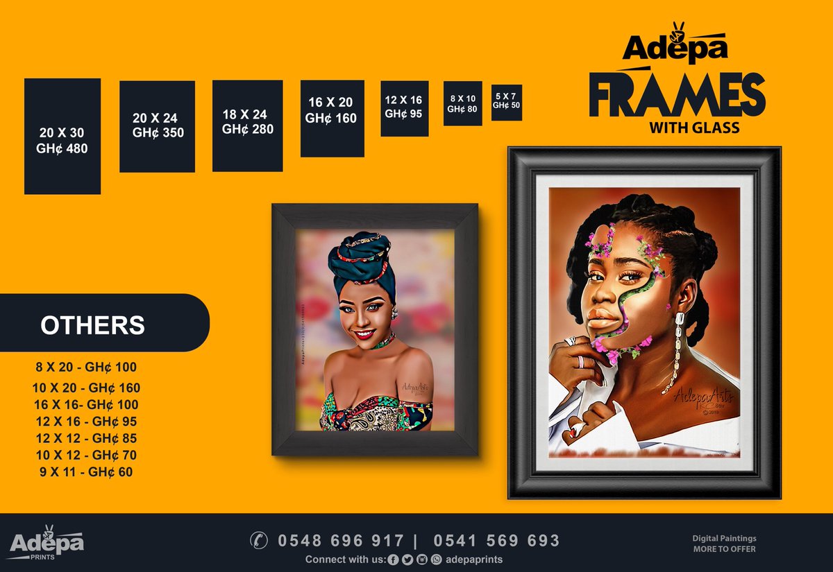 AdepaPrints's tweet photo. Everyone is beautiful, we just make it obvious!๐ Get one of our glass frames. #adepaprints #ThinkMade call or WhatsApp #0541569693
We dey for you! https://t.co/fJaWBZ3yJt