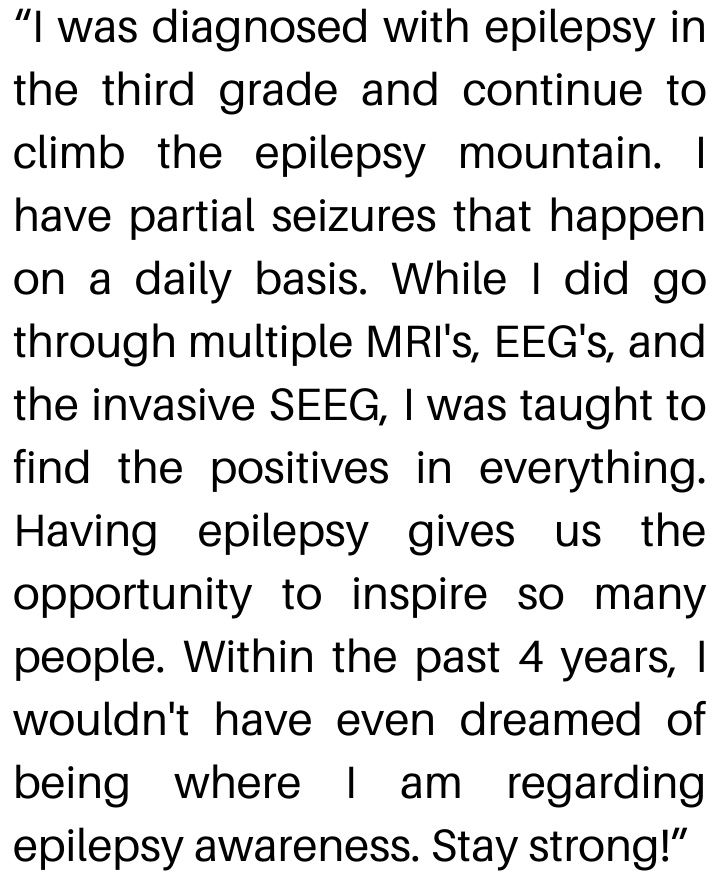 globalepilepsy's tweet photo. “I was diagnosed with epilepsy in the third grade and continue to climb the epilepsy mountain...” https://t.co/L46RnAuGaF