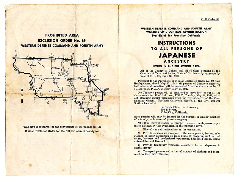 Instructions to people of Japanese ancestry to move. 