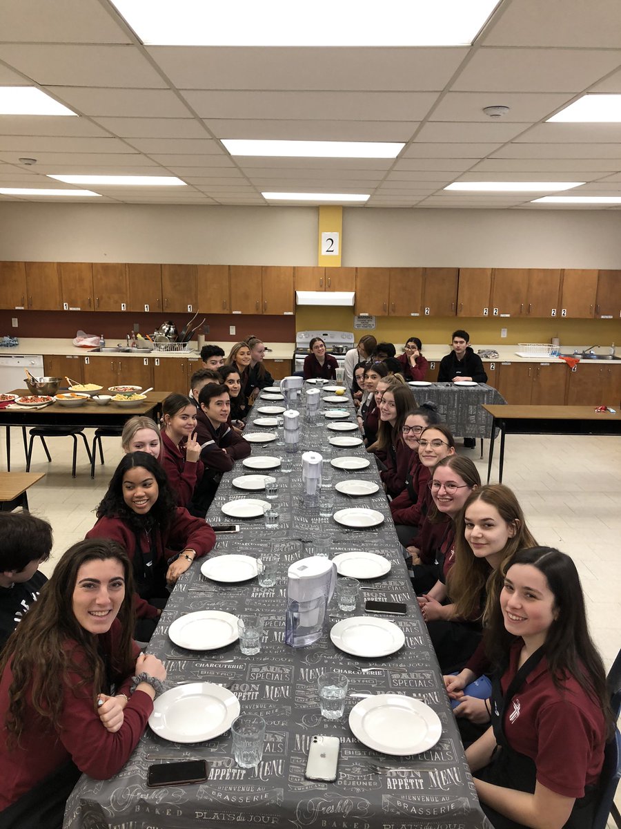 PWarecki's tweet photo. HFA our last meal together as a food family. Excellent work this semester Senior Foods class! Go Cru Cuisine! https://t.co/oePrOSjznB
