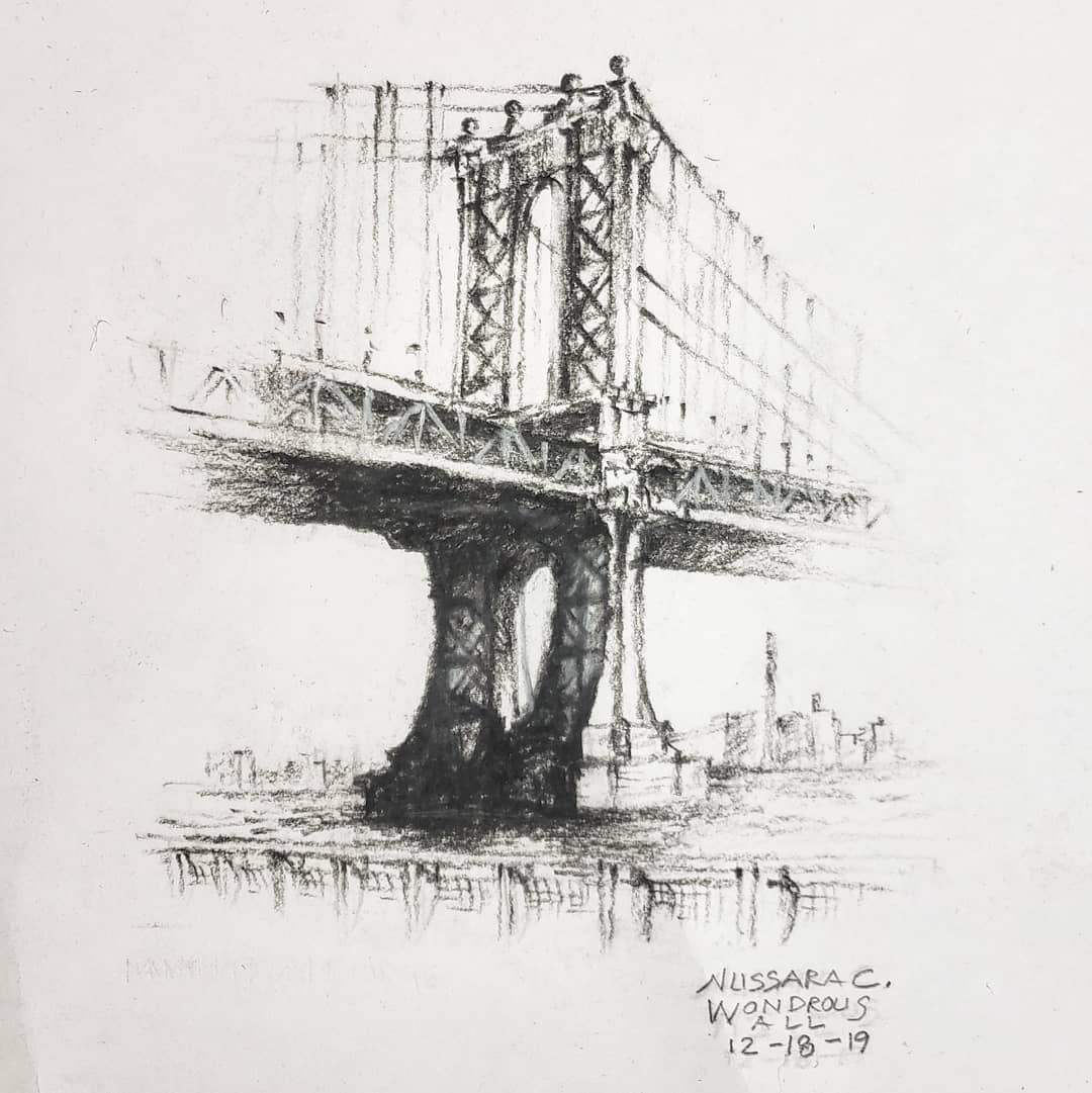 Manhattan bridge #charcoaldrawing ❤✏ #drawing #fineart #art #dramatic #artsy #ilovewhatido
#mypassion #myart #originalartwork #charcoal #monoart #monochrome #unique #manhattanbridge #nyc #newyorkicon #stunning #artist #muralist #ArtistOnTwitter #wondrouswalls