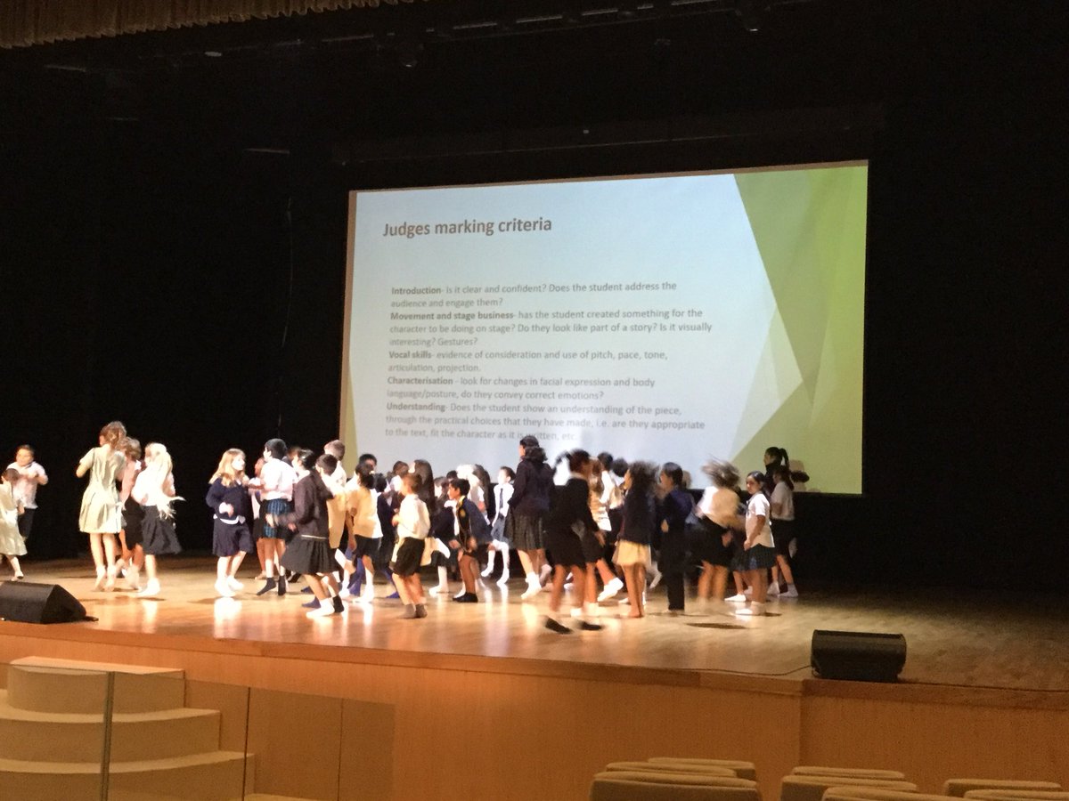 JPS_Gifted's tweet photo. JPS Children warming up for the “monologue slam” at Hartland School. #gojps #jpssuccess https://t.co/XbvOIDluiz