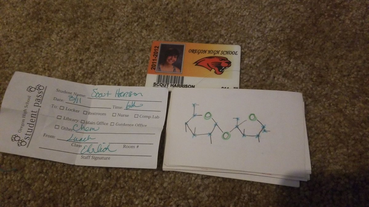BiologyScout's tweet photo. Cleaning is weird. At the bottom of a backpack I've used in grad school, I found some high school "treasures" https://t.co/isdj97COjV