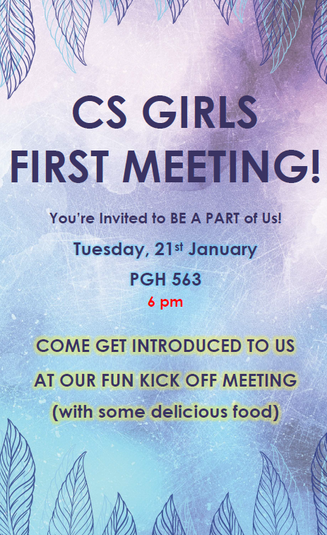 CSGirls_UH's tweet photo. Come join us for our first meeting!! 

PLEASE KINDLY RSVP at 
https://t.co/DZhTQx6Vj9 https://t.co/Fo5ESugMsi