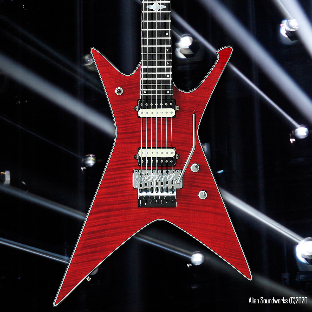 AlienSoundworks's tweet photo. ★★★ Alien Soundworks Hurricane7 FR ★★★
Bare Knuckle Pickups Aftermath in Reversed Zebra
Through-neck, flame maple top, Original Floyd Rose tremolo system. #hurricane7 #aliensoundworks https://t.co/QgbEfWxpwj
