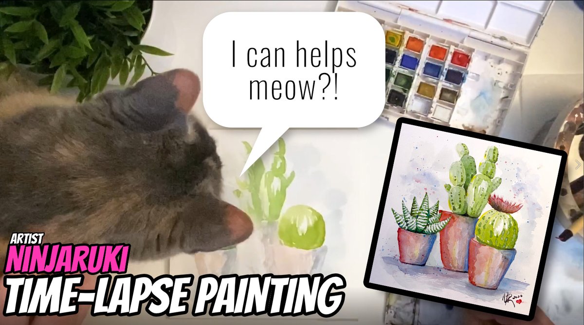 🌵😍 Succulent and Cacti Watercolor Time-Lapse Painting 😍🌵

Check it out here:
youtu.be/tYWs5hutxqE

#Ninjaruki #Art #Watercolor #Painting #Succulent #Cactus #Cacti #HappyPlace #Love #PlantLove #PlantGoodness #Nature #NatureArt #TraditionalArt #Timelapse #video
