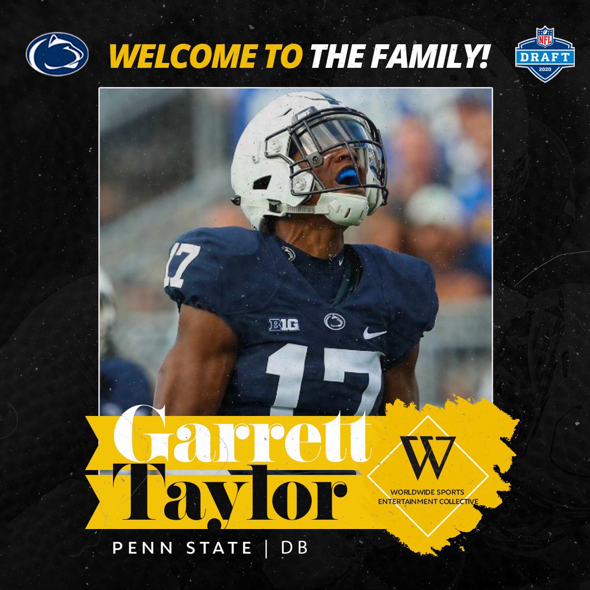 the_wsec's tweet photo. We are proud to announce Garrett Taylor (@GTaylor_17) to our 2020 NFL Draft Class. Welcome to the @the_wsec family!

@NFLDraft @PennStateFball https://t.co/qfIcNxxj9C