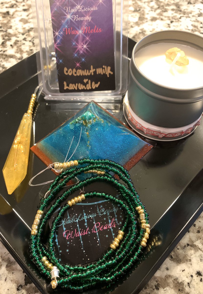 NailLiciousBty's tweet photo. Introducing our Goddess Kits (Large) Each kits includes. Intention pyramid, manifestation candle, wax melts, waist beads and intention pendent. Each kit helps invoke the goddess within your self. Styles include: Aphrodite, Athena, Isis and Amaunet. Available in our Etsy Shop. https://t.co/bF9yCQugo2