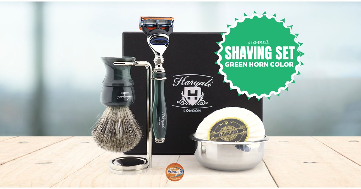 HaryaliLondon's tweet photo. SHAVING SET
GREEN HORN COLOR
Haryalilondon provides you an outstanding shaving set.
25% discount on this shaving set.
https://t.co/w3Ck8onQuJ
#shavingset #shavingkit #shavingbruh #shavingrazor #shavingcream #shavingbowl #razorformen #menrazor #shavingkit https://t.co/Y8JBANXJcD