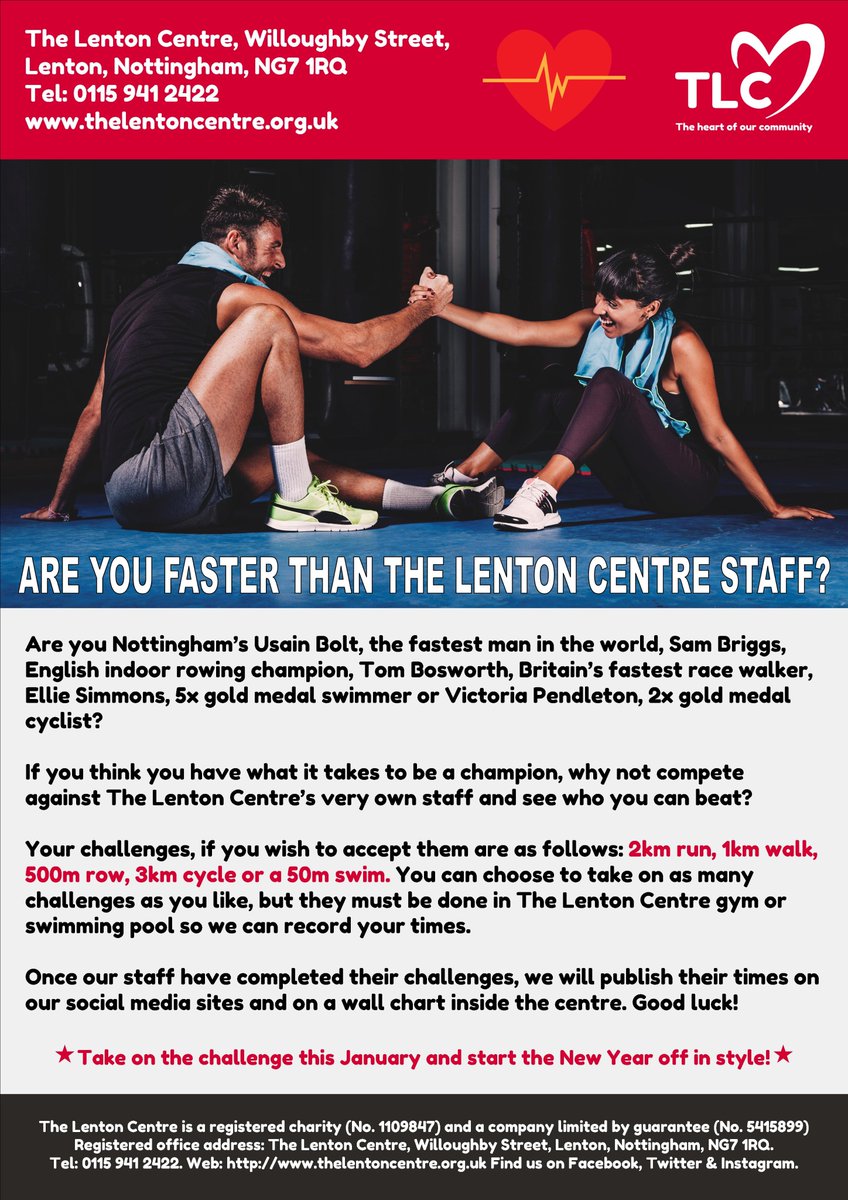 Are you faster than The Lenton Centre staff? Challenge us today!
