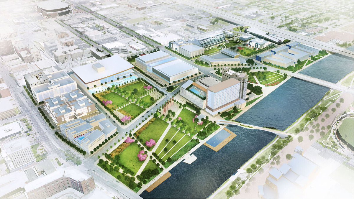RiverfrontICT's tweet photo. The Design Team presented their final recommendations for the master plan site at tonight’s public open house event. At the event, they shared renderings and designs, a cost breakdown of the plan and funding and implementation strategies. #RiverfrontICT https://t.co/nkrSupWRba