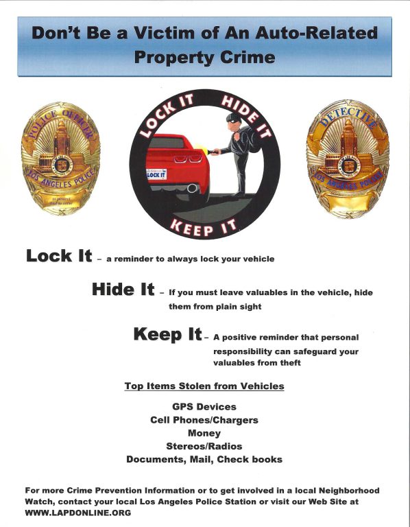 Another reminder to conceal your property while away from your car. A few seconds is all it takes for a criminal to break into your car and steal your property.