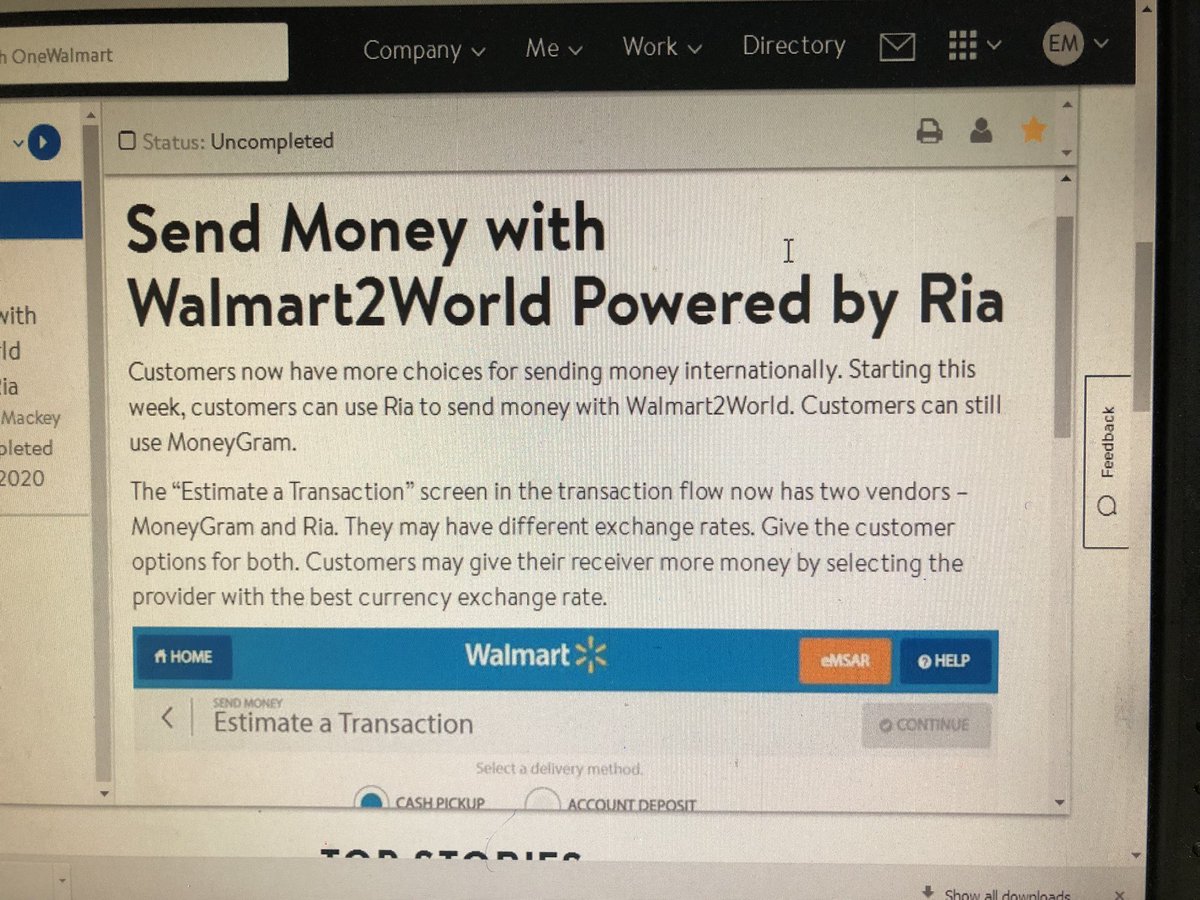 XrpEric's tweet photo. Customers can now use Ria to send money Walmart2World.  Customers can still use MoneyGram.  An “estimate transaction “ screen allows choice between vendors which may have different exchange rates. This can give the recipients more money by choosing the vendor with the best rate. https://t.co/nshNvdq3aI