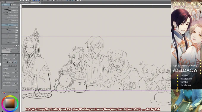 [LIVE]  https://t.co/VRN49jA0W2
continue working on my lunar new year sketch ~ :3 