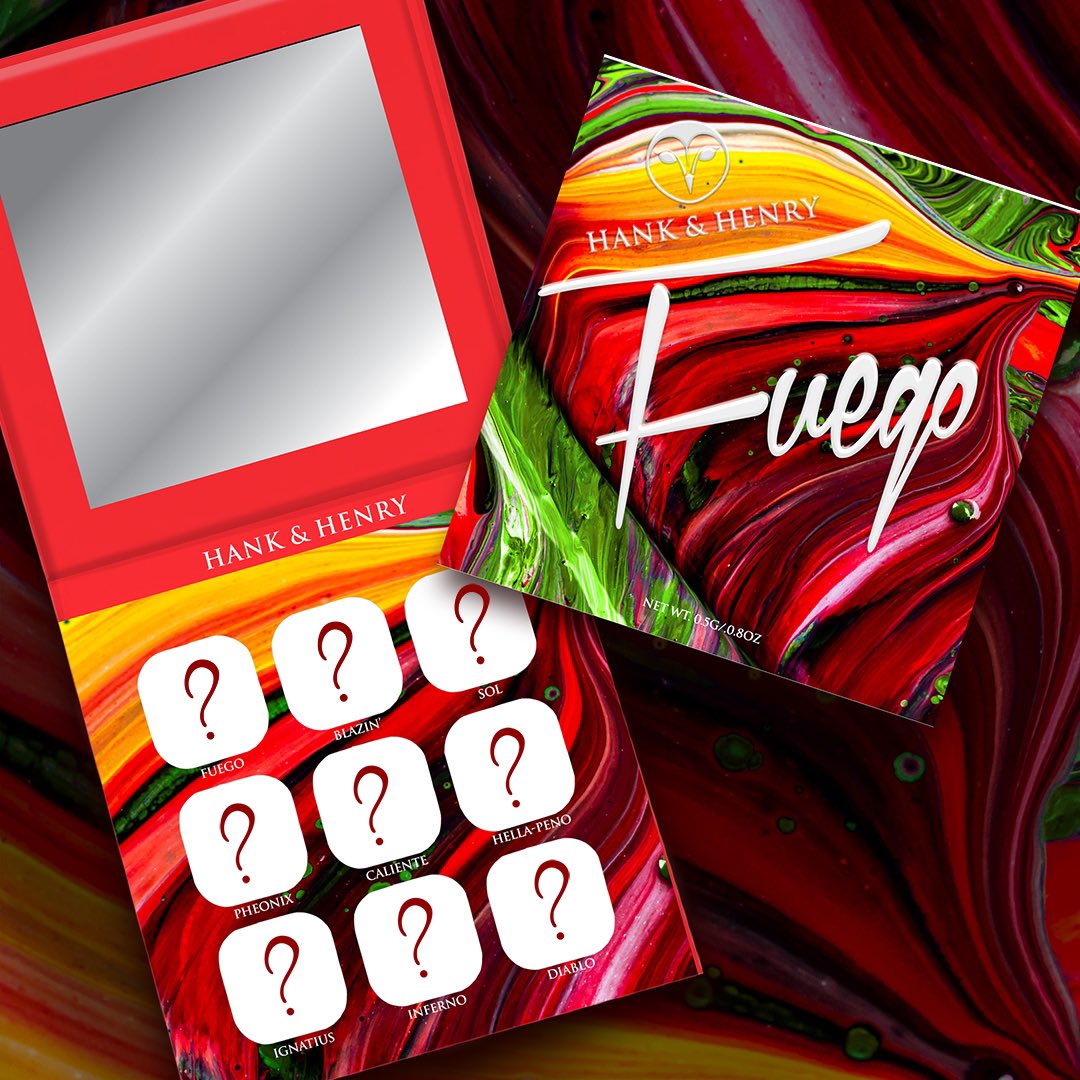 ‼️🚨REVEAL🚨‼️ the last of our 4 NEW MYSTERY eye shadow palettes from <a href="/HankandHenry_us/">Hank & Henry Beauty</a> . Introducing the FUEGO palette, bc it’s getting hot in here so take off all your clothes 🔥 .  Colors will not be revealed until the mystery boxes officially launch!!!!