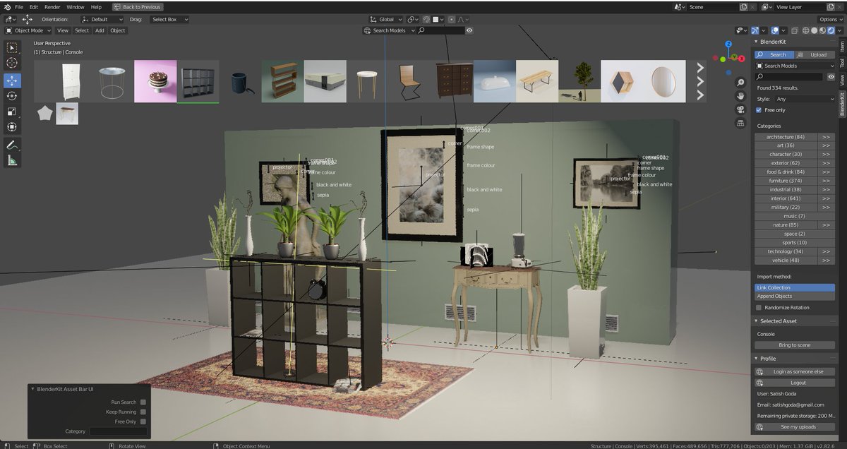 satishgoda's tweet image. I am totally digging @Blender_Kit. I made this scene in a relatively short time just using the free models available as part of blenderkit.com #b3d #assetlibrary