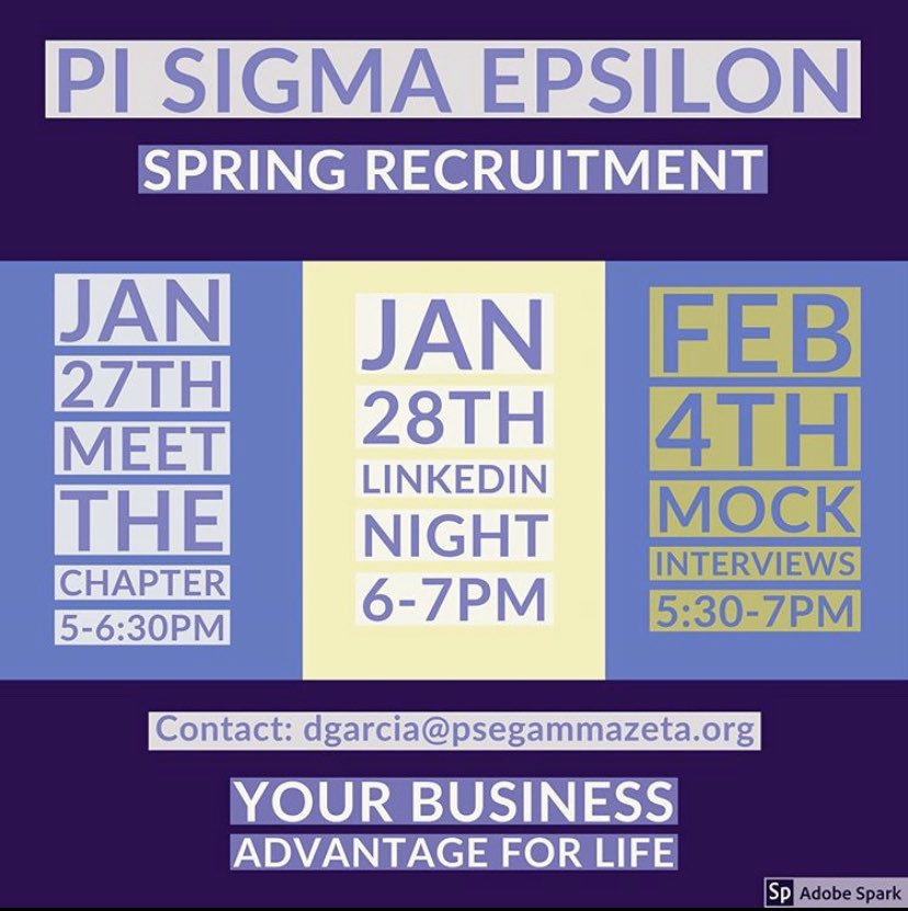 Hey huskies, come see us! Meet the chapter will be held in the Heritage room in the Holmes Student Center and LinkedIn Night and Mock interviews will be held in Barsema Hall 131. Swing by our table in Barsema to learn more- we’ll be there 10-3 for the next two weeks!😊