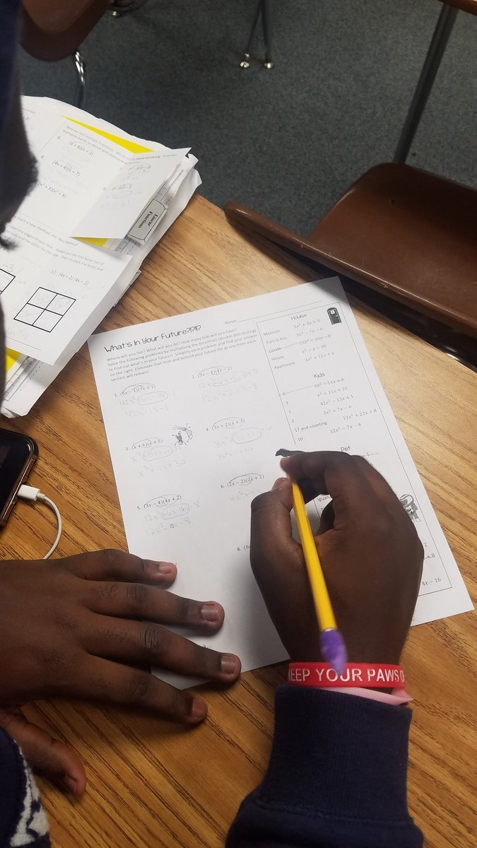 CBHSRichMath's tweet photo. What's in your future?!?! New Blog Post with a Multiplying Binomials Activity for FREE! Kind of reminiscent of the old #MASHGame, students will reveal their 'future'! #mtbos #iteachmath #mathchat #teach180 @ClearBrookHS @ClearCreekISD #ccisdlearns 

https://t.co/ZEb5BQyc0i https://t.co/xShhLvpwQE