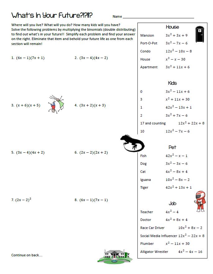 CBHSRichMath's tweet photo. What's in your future?!?! New Blog Post with a Multiplying Binomials Activity for FREE! Kind of reminiscent of the old #MASHGame, students will reveal their 'future'! #mtbos #iteachmath #mathchat #teach180 @ClearBrookHS @ClearCreekISD #ccisdlearns 

https://t.co/ZEb5BQyc0i https://t.co/xShhLvpwQE