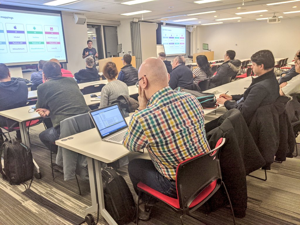 hissibini's tweet photo. LIVE NOW: @jlaban is showing the new features of @UnoPlatform 2.0 &amp; talking about the landscape of #dotnet technologies for crossplatform development @MTLMobileDev
#unoplatform #xamarin #webassembly #uwpeverywhere #MadeInMTL https://t.co/c3n5tgi3ww