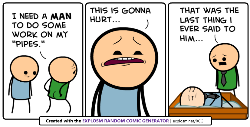 WarriorTherad's tweet photo. #RandomComicGenerator R.I.P Blue shirt guy https://t.co/czIdkRF2rJ