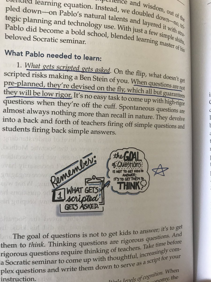 This thought by ⁦<a href="/Wes_Kieschnick/">Weston Kieschnick</a>⁩ in Bold School always sticks with me. What gets planned gets asked. Spontaneous questioning usually equates to recall and low rigor. #wcpsmd