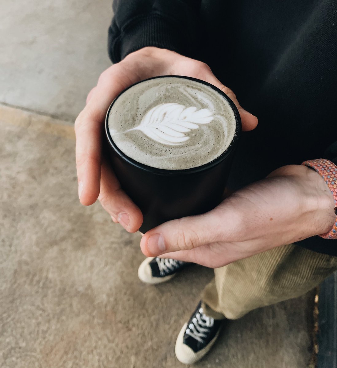 Charcoal Latte. Available now on our Winter Detox Menu. #GolfParkCoffee