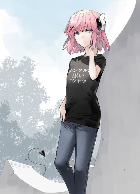 シンプルな黒いTシャツを着こなす顔がいい彼氏面桃色魔法少女(4巻まで読んで)

#まちカドまぞく 