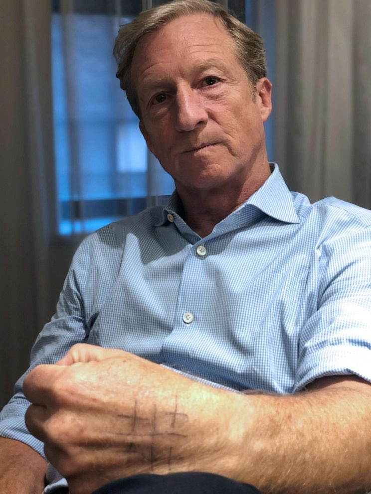 GuthrieGF's tweet image. 3/ @TomSteyer, an Episcopalian, draws a Jerusalem Cross on the back of his left hand before attending church, hitting the campaign trail or speaking in public. “I write a cross on my hand to remind myself to tell the truth, no matter what the cost.” #DemDebate