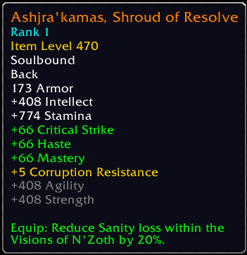 Vigil_Raiding's tweet photo. Check out this item I just got! [Ashjra'kamas, Shroud of Resolve] #Warcraft https://t.co/axIzeOenFv