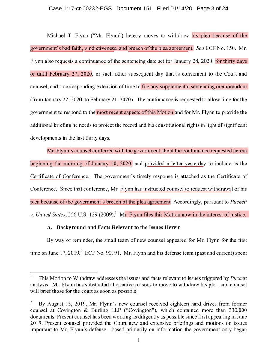 Oh the drama llama is in full FORCE:“ his plea because of the government’s bad faith, vindictiveness, and breach of the plea agreement...Not only was that demanded testimony a lie, but also, the prosecutors knew it was false, and would induce a breach” https://drive.google.com/file/d/1ydq8qeL4Oa0karphZjq04UZaxbp3YYV5/view?usp=drivesdk