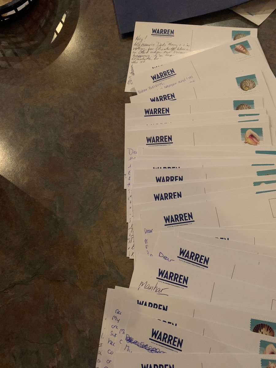 PersistColumbus's tweet photo. TV? ON. Postcards? STAMPED. Columbus is a FORCE at tonightโs #WarrenWatchParty #LFG https://t.co/47Y8rVtu0V