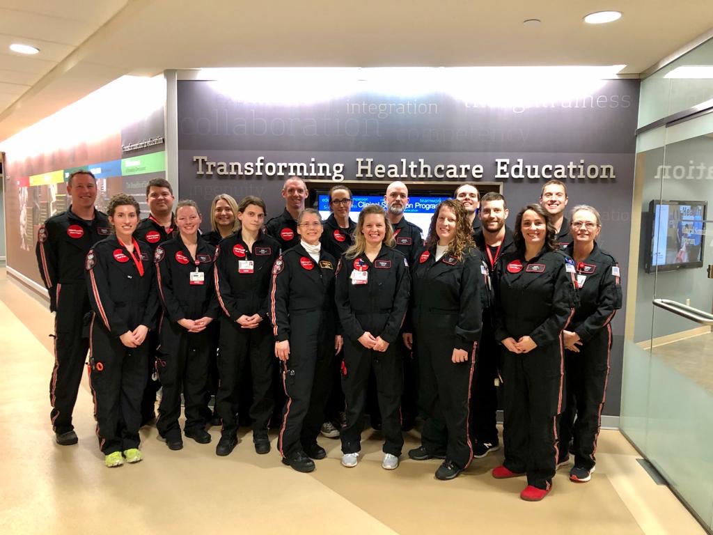 UWMedFlight's tweet photo. Sim training tonight for our flight nurses and physicians in the @WIsimulation lab @UWEmerMed @MadtownEM @UWHealth https://t.co/EI3MHw90iz
