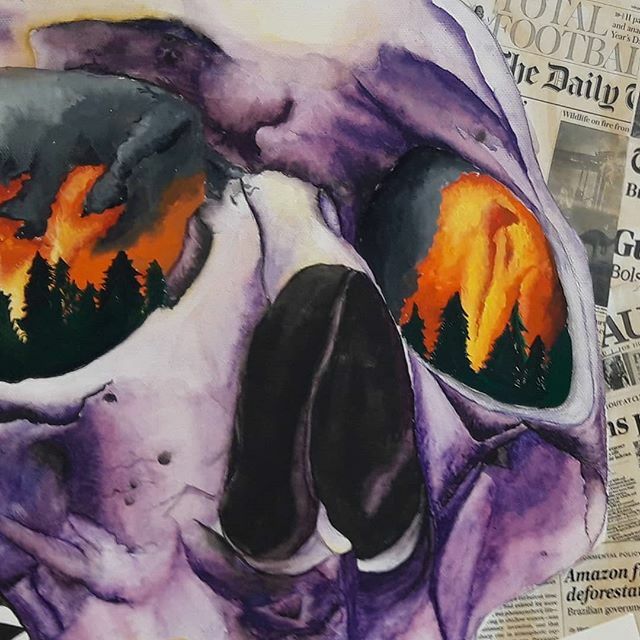 This fantastic piece in progress by Sara in Year 11 gives us all pause to think about those in Australia suffering from the raging bushfires. Our hearts go out to the people and millions of animals affected. Art is such a valuable way to express our thoughts and feelings reg…