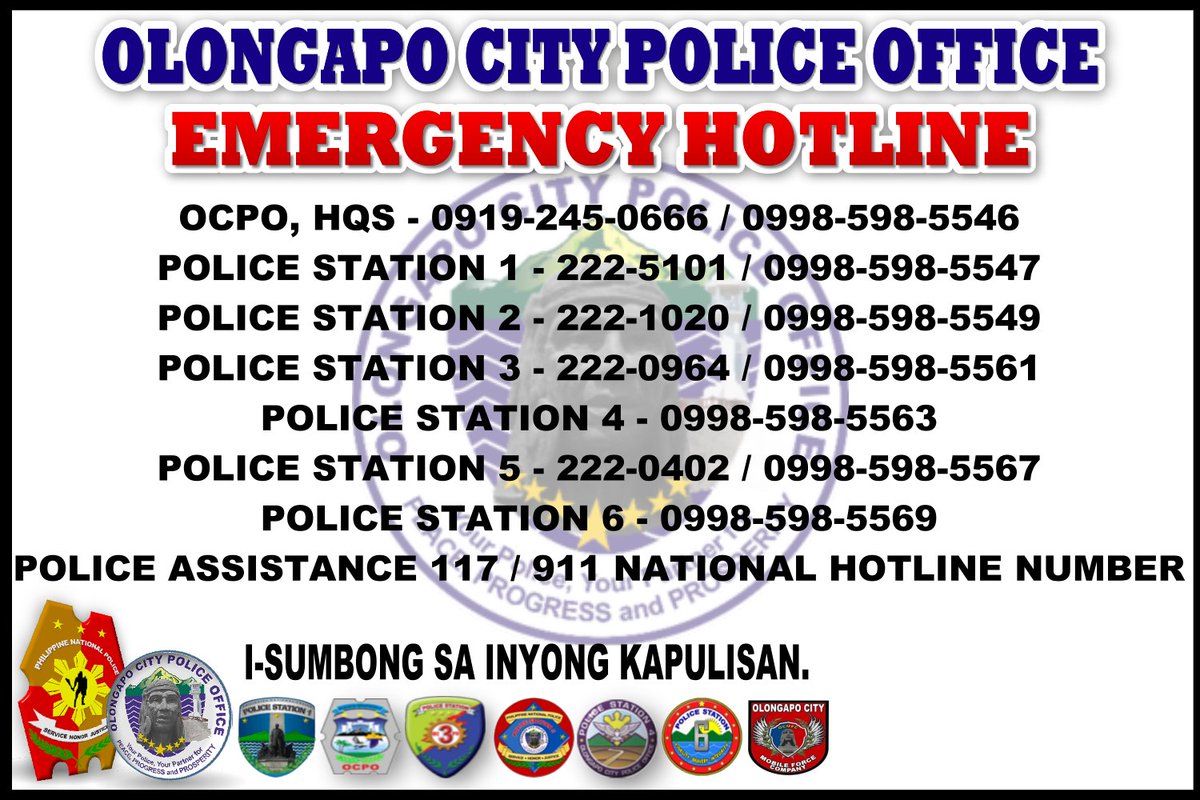 olongapops1's tweet photo. OCPO EMERGENCY HOTLINE
#OICPNPARCHIEGAMBOA
#PNPKakampiMo https://t.co/vbCqR605w7