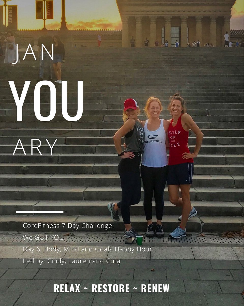 CoreFitnessPHL's tweet photo. janYOUary’s Friday Reset is just a few days away! Don’t miss out on restorative yoga, mindfulness practices, dopamine detox discussion &amp; goal setting all wrapped up into one lovely night, this Friday at 7pm! https://t.co/C3ACiZvvFY