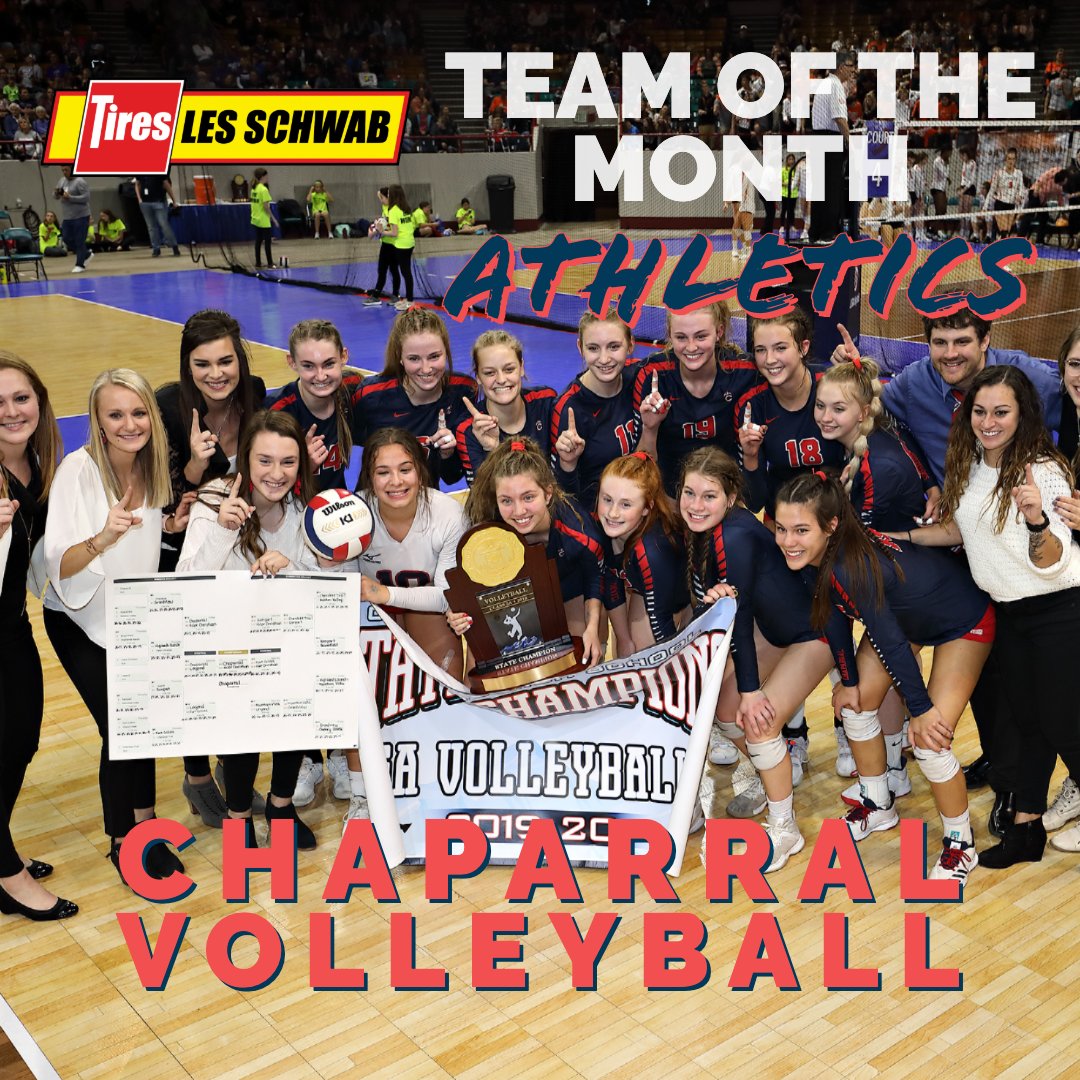 The <a href="/LesSchwab/">Les Schwab Tires</a> athletics team of the month is Chaparral volleyball #copreps