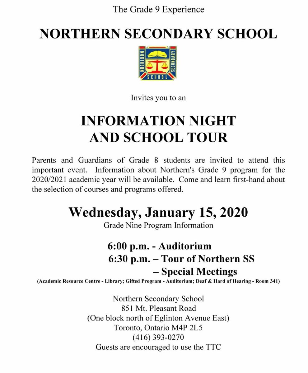 Information Night and School Tour for Grade 8’s still on tomorrow evening at Northern SS <a href="/PrincipalNSS/">Adam Marshall</a> <a href="/nssbuddies/">NSS Buddies</a>