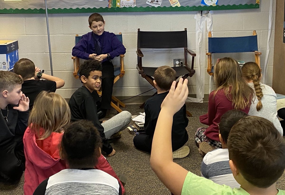 Ledgeview_Lib's tweet image. Carl (Bridge to Terabitia) and Ryan (Max) giving their opinions of 2 books they read that were made into movies and which they prefer @KristenCottrel5 @AngelaWojtecki #kidsopinionscount #ledgeviewlibrary #booksversemovies