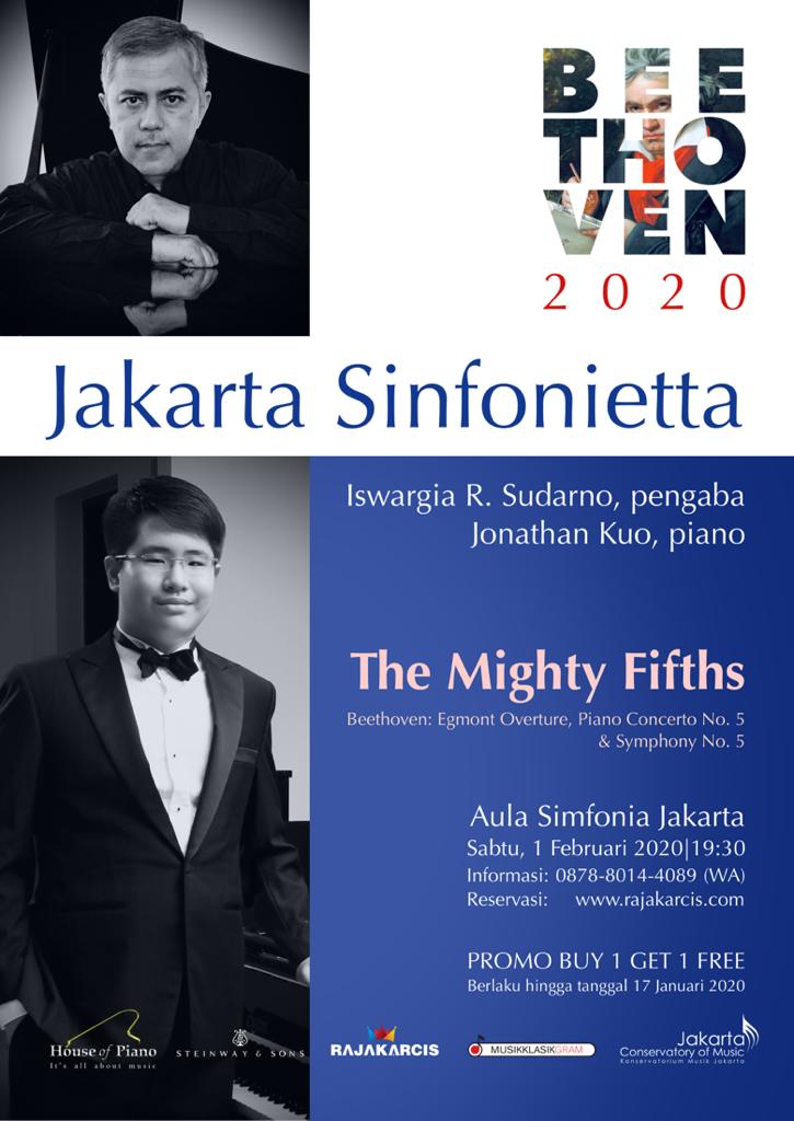 [INFO KONSER]

JAKARTA SINFONIETTA
"The Mighty Fifths"

Iswargia R. Sudarno, conductor
Jonathan Kuo, piano 

Tiket: rajakarcis.com
Info: 087880144089 (WA)