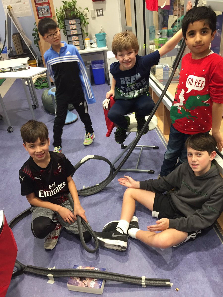 We finally got to apply all that we’ve learned about force, motion, potential and kinetic energy, velocity, and friction in our science roller coaster lab today! <a href="/DiscoveryAPS/">Discovery APS</a>