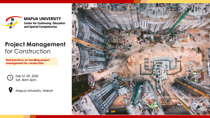 MapuaCCESC's tweet photo. apua CCESC offers Project Management for Construction.

Venue:
Mapua University, Makati

For more details kindly contact:
Mapua CCESC Department
📩 inquiries@mapua.edu.ph
📞 7-751-64-82

✔️Inquire Now!

#mapua #ccesc #training #projectmanagement https://t.co/6jdaWU8aWE