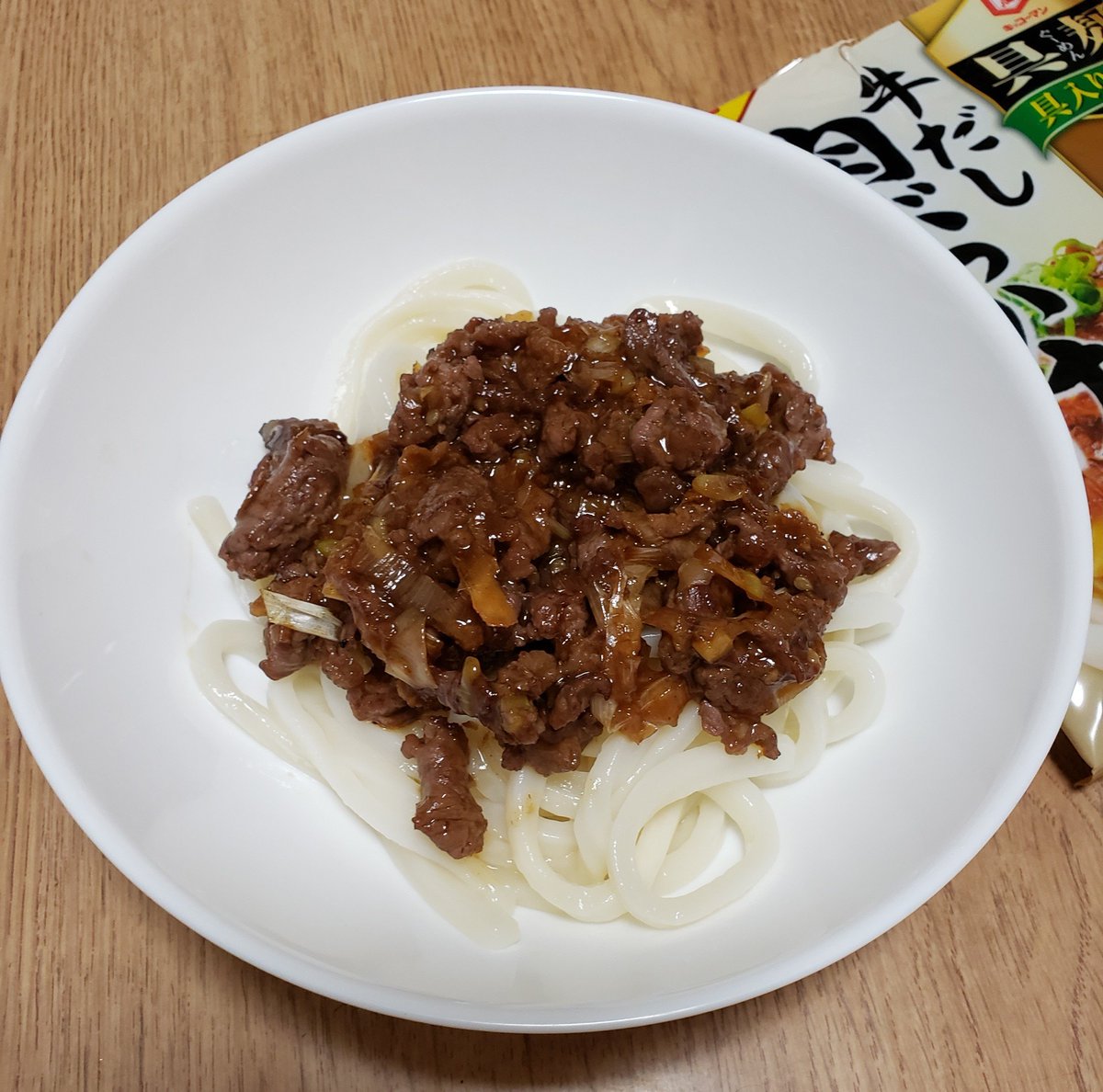 Smaffiee しゅー On Twitter キッコーマンの 具麺 ぐーめん 牛肉とネギを炒めて 牛だし 肉ぶっかけ うどんを作った 肉に下味せずに使えるので便利 もちろん 牛だし 肉ぶっかけ だけでもイイ キッコーマン 具麺 具麺モニター キッコーマンつかお 牛