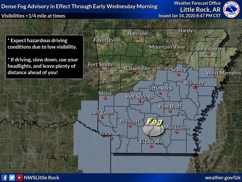 From your arwx NWS offices... A Dense Fog Advisory has been issued for much of central and all