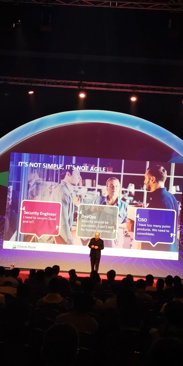 CheckPointSW's tweet photo. Check Point’s CEO, Gil Shwed, shared with our customers and partners at #CPX360Asia, some of the biggest pain points of #CISOs, #DevOps and #Security Engineers in the recent days. Do you face similar issues securing your everything too? https://t.co/u3deMzjnDW https://t.co/EH4kFCF3fU