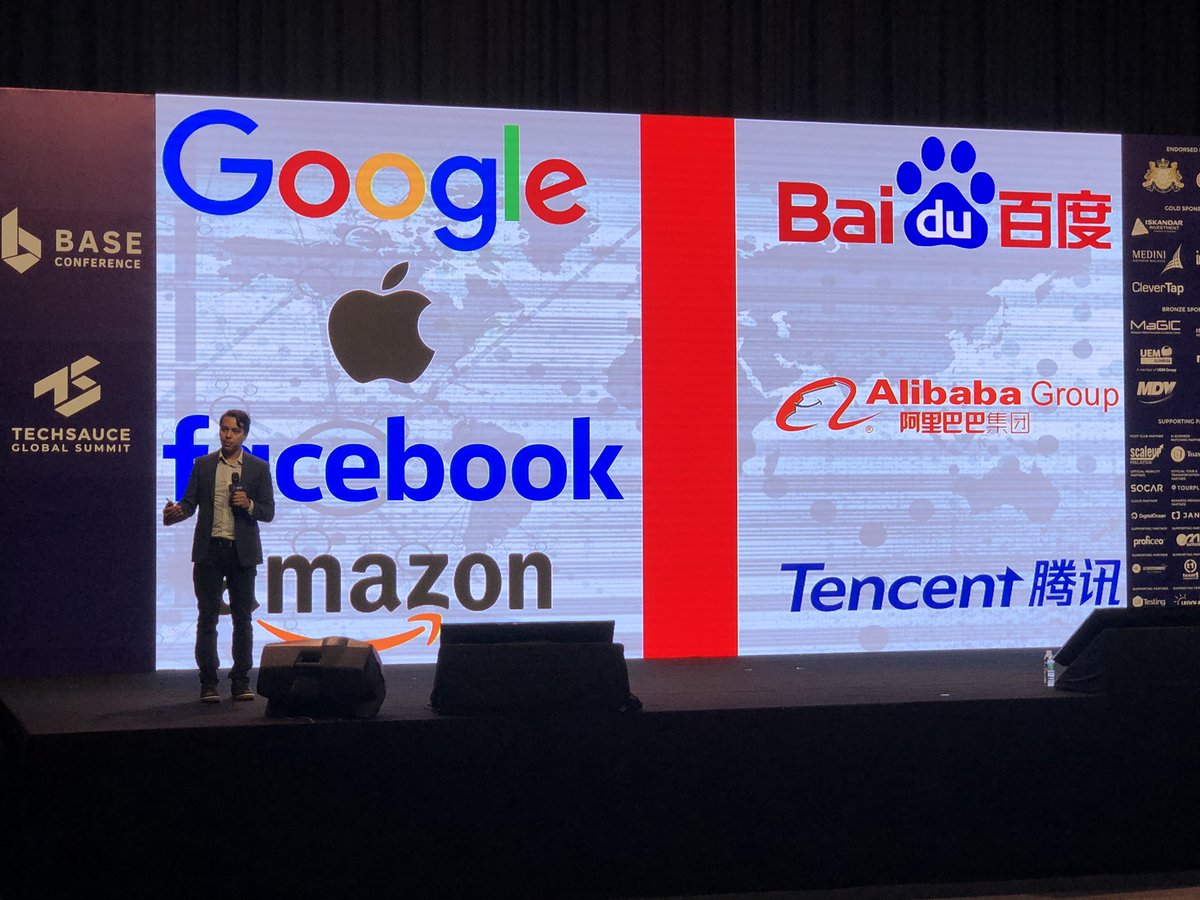 Mafesto's tweet photo. “THE internet’s original sin - free service + Ads = default business model = surveylance capitalism which leads to Digital Comonialism” #BaseConf2020 https://t.co/9zJ2JbUyOD