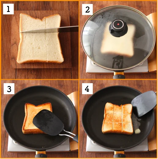 フライパンで【絶品バタートースト】を作る方法！